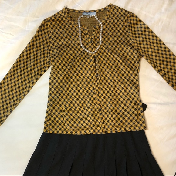Prada Vintage Gold and Black Blouse - Picture 3 of 5